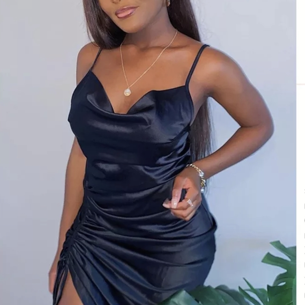 Black satin Date night Dress